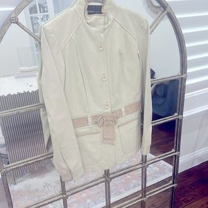 EUC genuine leather jacket with suede details, size extra small